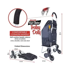 Dbest Stair Climber Bigger Folding Trolley Dolly Cart, 200 lb. Capacity, Black (01-599)