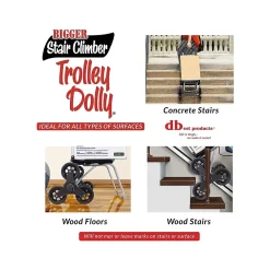 Dbest Stair Climber Bigger Folding Trolley Dolly Cart, 200 lb. Capacity, Black (01-599)