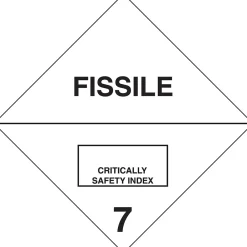 Labels|Decker Tape Products Decker Tape "Fissile" Label, 4" x 4", 500/RL