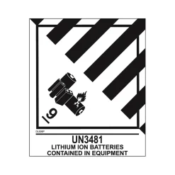 Online Decker Tape Products UN3481 LITHIUM-ION BATTERIES Shipping Label, 4" x 4.75", White/Black, 500 Labels/Roll (DL526P-3)