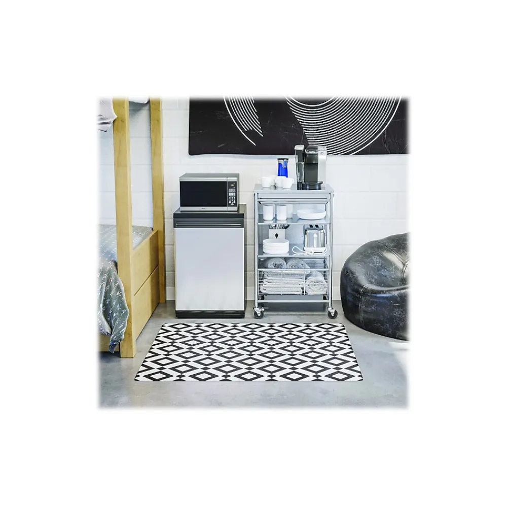 Chair Mats*Deflect-O FashionMat Black Diamond Hard Floor Chair Mat, Low-Pile, Black/White (CM3540BD)