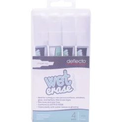 Markers|Deflect-O Wet Erase Marker, Chisel Point, White, 4/Pack (SMA510-V4-WT)