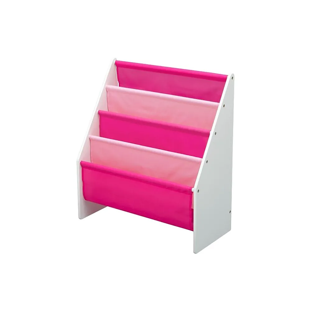 Bookcases*Delta Children Sling Book Rack 4-Tier 28"H Bookshelf, Bianca White/Pink (TB84413GN-130)