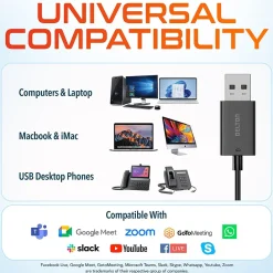 Discount Delton 10E Stereo USB In-Ear Computer Headset with Microphone, Black (DWH10E)