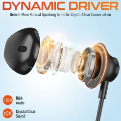 Discount Delton 10E Stereo USB In-Ear Computer Headset with Microphone, Black (DWH10E)