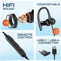 Outlet Delton 24ECA Stereo Earbuds, USB Type-C (DWH24ECA)