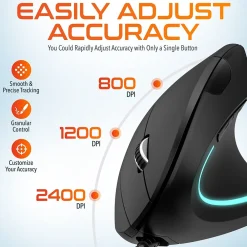 New Delton Ergonomic 12 Optical USB Mouse, Black (DMERG12-U)