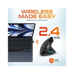 Best Delton Ergonomic 12 Wireless Right Handed Optical 2.4 GHz Gaming Mouse, Black (DMERG12-WR )