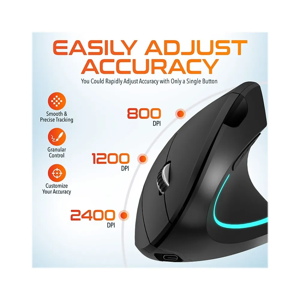 Best Delton Ergonomic 12 Wireless Right Handed Optical 2.4 GHz Gaming Mouse, Black (DMERG12-WR )