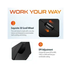 Best Delton Ergonomic 12 Wireless Right Handed Optical 2.4 GHz Gaming Mouse, Black (DMERG12-WR )