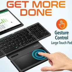 New Delton F92 Foldable Portable Wireless Keyboard with Touchpad, Black (DKBF92)