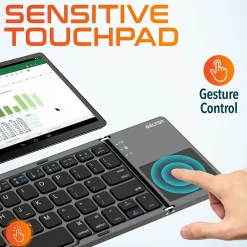 New Delton F75 Small Wireless Foldable Portable Keyboard and Touchpad, Black (DKBF75)
