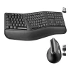 Sale Delton G20 Wireless Ergonomic Computer Keyboard and Optical Mouse Combo, Black (DKMKITERG20-WB)