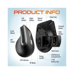 Sale Delton G20 Wireless Ergonomic Computer Keyboard and Optical Mouse Combo, Black (DKMKITERG20-WB)