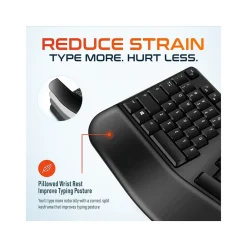 Sale Delton G20 Wireless Ergonomic Computer Keyboard and Optical Mouse Combo, Black (DKMKITERG20-WB)