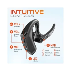 Clearance Delton K130 Wireless Noise Canceling Bluetooth Computer Earbud Headset, MS Teams, Black (DBHK130)