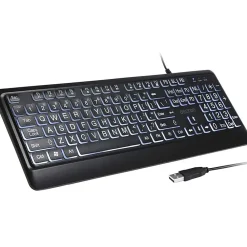 Hot Delton KB20 Large Button/Key Keyboard with Backlight, Black (DBKBG20)