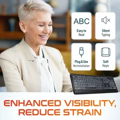 Hot Delton KB20 Large Button/Key Keyboard with Backlight, Black (DBKBG20)