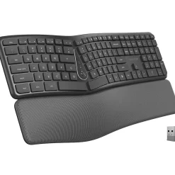 Best Delton KB250 Wireless Ergonomic Keyboard, Black (DKBE250-WB)