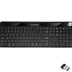 Online Delton KB90 Wireless Rechargeable Solar (Light) Powered Keyboard, Black (DKBSLR90)