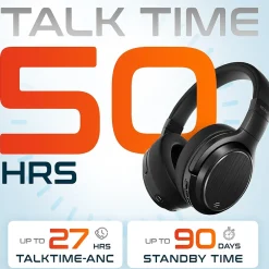 Hot Delton M101 Wireless Active Noise Canceling Bluetooth Stereo Business/Gaming Over-the-Ear Computer Headset, Black (DBHM101D)