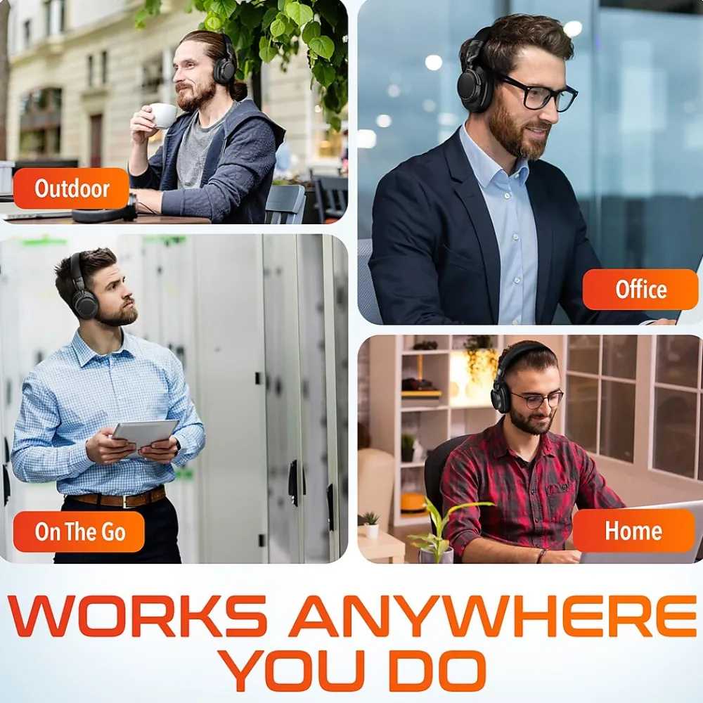 Discount Delton M201 Wireless Active Noise Cancelling Bluetooth Stereo Business Computer Headset, Black (DBHM201D)