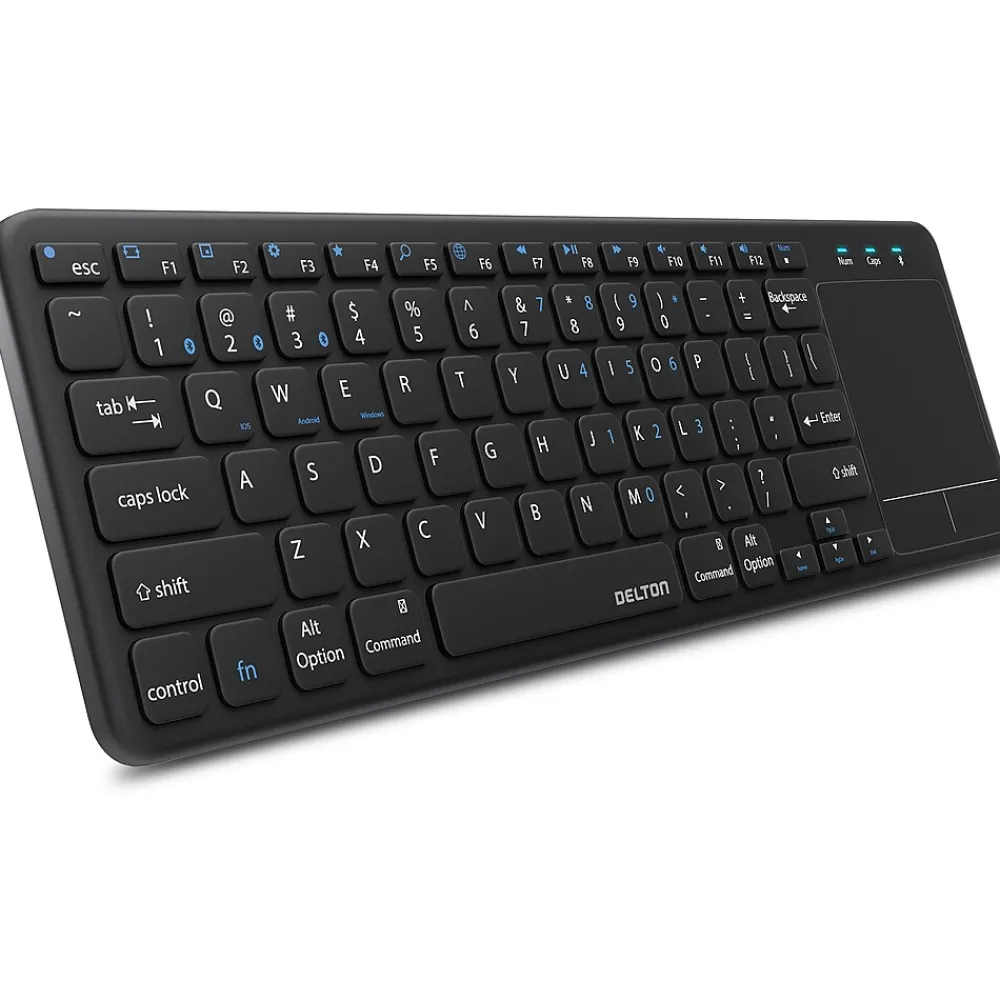 Delton N60 Bluetooth Keyboard with Touchpad, Small Portable Wireless Computer Keyboard, Black (DKMIN60-WB)