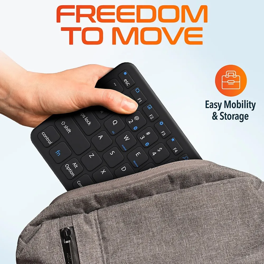 Delton N60 Bluetooth Keyboard with Touchpad, Small Portable Wireless Computer Keyboard, Black (DKMIN60-WB)