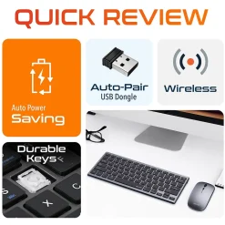 Sale Delton N35 Portable/Travel/Small Wireless Keyboard and Mouse Combo, Silver (DKMKITMIN35-WB)