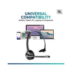 Online Delton Noise Canceling Bluetooth On Ear Mobile Headset, Black, 2/Pack (DBTHEAD10XBTDLX2)