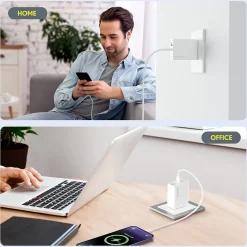 Overtime Charger USB-A/USB-C Wall Charger for Multiple Brands, White (DH2USB2A)<Delton Sale