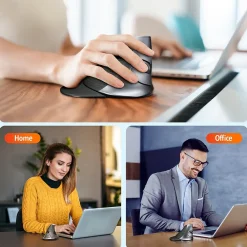 Outlet Delton S22 Vertical Wireless Optical 2.4 GHz Mouse, Black (DMERGS22-WB)