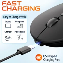 Clearance Delton S16 Wireless Ambidextrous Optical 2.4 GHz Mouse, Black (DMS16-WR)