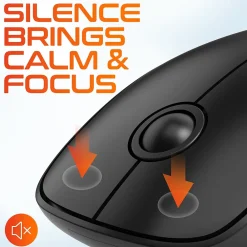 Clearance Delton S15 Wireless Ambidextrous Optical 2.4 GHz Mouse, Black (DMS15-WB)