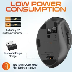 Clearance Delton S30 Wireless Optical 2.4 GHz Mouse, Black (DMERGS30-WB)