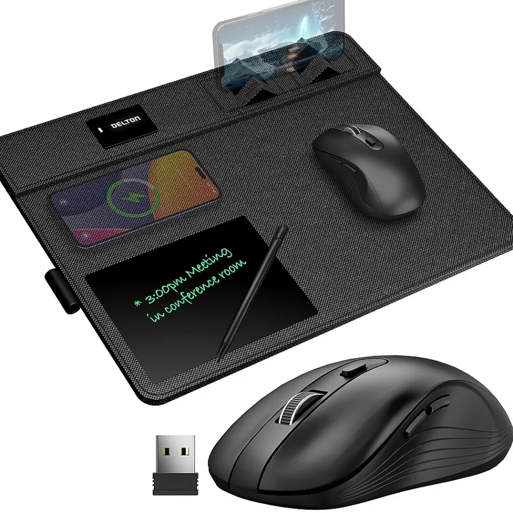 Best Delton S8/D101 Wireless Optical 2.4 GHz Mouse and Non-Skid Mouse Pad, Black (DMMPADKIT101)
