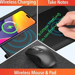 Best Delton S8/D101 Wireless Optical 2.4 GHz Mouse and Non-Skid Mouse Pad, Black (DMMPADKIT101)