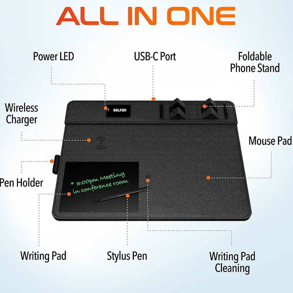 Best Delton S8/D101 Wireless Optical 2.4 GHz Mouse and Non-Skid Mouse Pad, Black (DMMPADKIT101)