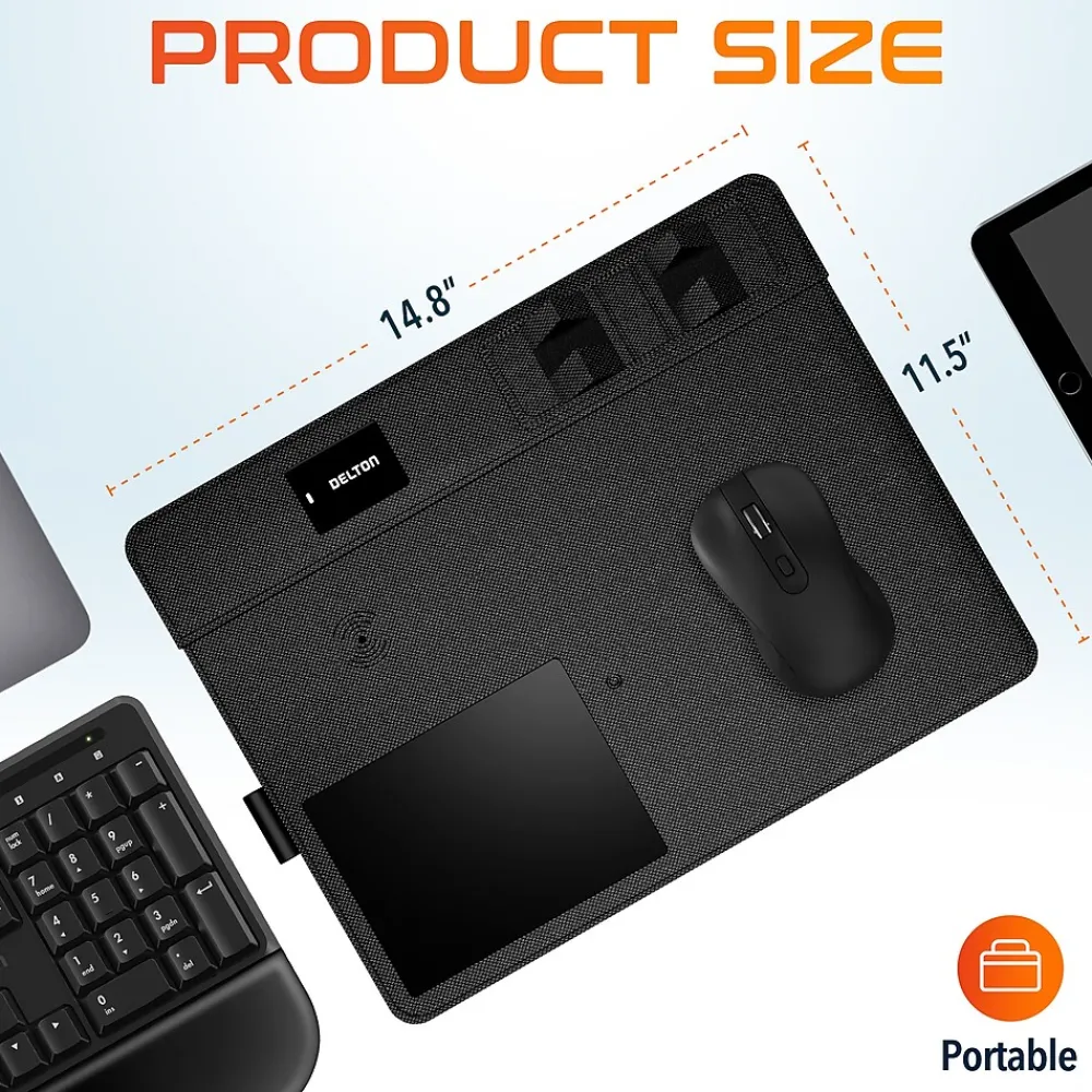 Best Delton S8/D101 Wireless Optical 2.4 GHz Mouse and Non-Skid Mouse Pad, Black (DMMPADKIT101)