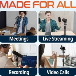 Online Delton T301 360° Webcam Stand, Camera Stand for Video Calls/Streaming/Recording, Black (DCT301)