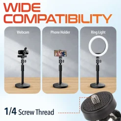 Online Delton T301 360° Webcam Stand, Camera Stand for Video Calls/Streaming/Recording, Black (DCT301)