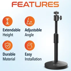 Online Delton T301 360° Webcam Stand, Camera Stand for Video Calls/Streaming/Recording, Black (DCT301)