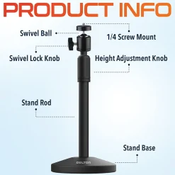 Online Delton T301 360° Webcam Stand, Camera Stand for Video Calls/Streaming/Recording, Black (DCT301)