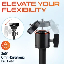 Online Delton T301 360° Webcam Stand, Camera Stand for Video Calls/Streaming/Recording, Black (DCT301)