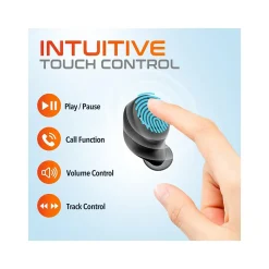 Hot Delton T150 Wireless Active Noise-Canceling Bluetooth Stereo Earbuds with Auto-Pairing USB Dongle, Black (DBHT150)