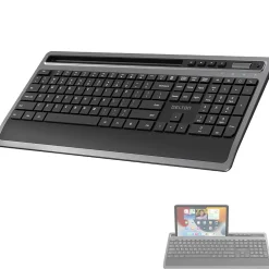 Sale Delton T42 Wireless Ergonomic Computer Keyboard with Tablet Holder, Black (DKBT42-WB)