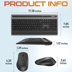 Delton T42 Wireless Keyboard with Tablet Holder and M42 Optical Mouse Combo, Black (DKBMT42-WB)