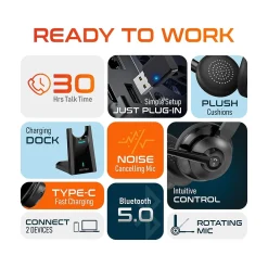 Sale Delton Work Anywhere 35X Wireless Noise Canceling Bluetooth Over-the-Ear Headset Kit (DBND4WLS35X)