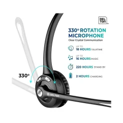 Hot Delton 10X Wireless Noise Canceling Bluetooth Mono On Ear Headset (10XBTDLHSAS1)