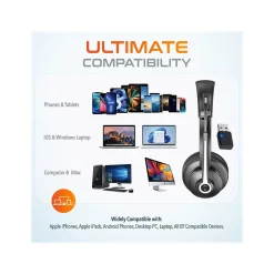 Hot Delton 30X Wireless Noise Canceling Bluetooth Stereo Headset with Auto-Pair USB Dongle and Headset Hook (DBTHEAD30XBTDLHSAS1)